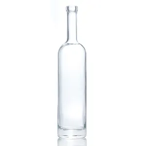 便宜的价格500毫升1L透明玻璃伏特加酒瓶