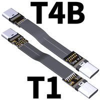 Cable de Extensión USB 3.1 Tipo C a Tipo C Shield FPV, Adaptador de 90 Grados, Cable Plano FPC USB C, 3A 10Gbps, Blindaje EMI