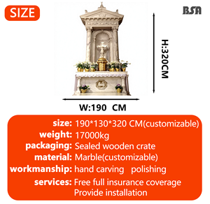 Altare Principale Cattolico in Marmo Bianco su Larga Scala (Altare Alto) con Crocifisso e Tabernacolo, <span class=keywords><strong>per</strong></span> Cattedre e <span class=keywords><strong>Cappelle</strong></span> - Product Image 2