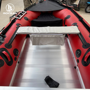 Bote Inflable de PVC de 4.2m (13.8 pies) con Ancho de 1.95m, Piso de Aluminio, Toldo Bimini, Ruedas de Lanzamiento y Escalera, Bote de Rescate para Pesca - Product Image 4