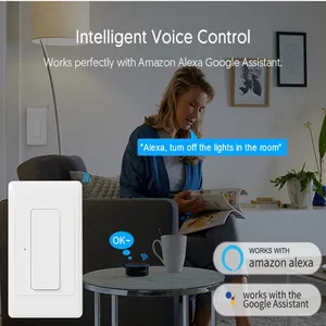 Interrupteur intelligent WiFi KS811F AU/US, interrupteurs muraux en plastique, fil neutre requis, indicateur LED, compatible Alexa et <span class=keywords><strong>Google</strong></span> <span class=keywords><strong>Home</strong></span> - Product Image 4