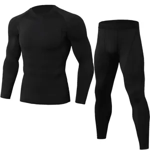 Crossfit Training Schnellt rocknende 2-teilige Luxus hose Langarmhemd benutzer definierte Logos Männer Capri Kompression strumpfhose Anzug