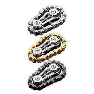 Gyro de doigt en métal avec chaîne et pignons, jouet de doigt type spinner pour vélo de route, livraison directe - Product Image 1