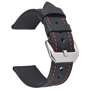 Correas de Reloj Premium Win-Win de Lona Tejida Negra, Impermeables y Transpirables <span class=keywords><strong>para</strong></span> <span class=keywords><strong>Relojes</strong></span> <span class=keywords><strong>Huawei</strong></span> de <span class=keywords><strong>Hombre</strong></span>, 20mm 22mm - Product Image 1