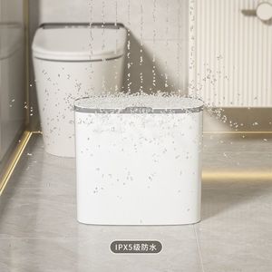 Smart Sensor Trash Can With Lid Inductive Opening For Bathroom Kitchen Toilet Minimalist Design Plastic Material - Product Image 4