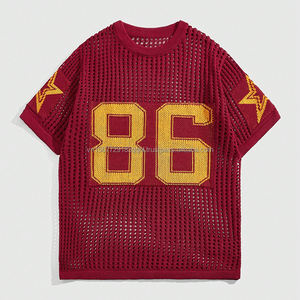 Pull tendance personnalisable avec logo, tricoté pour l'été, col rond, en jersey, coupe ample, manches courtes ou longues, ajouré, style t-shirt - Product Image 2