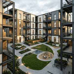 Construction moderne de bureaux commerciaux, d'hôtels et d'appartements préfabriqués à plusieurs étages, structure en acier préfabriqué haute résistance - Product Image 1