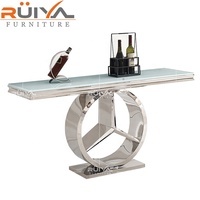 Ourwarm — ensemble de table basse en verre, meuble domestique de conception moderne avec cadre en argent