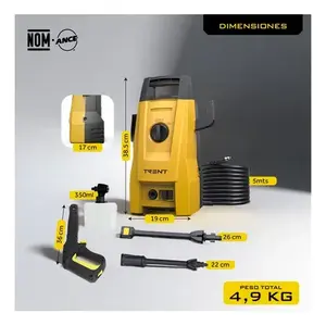 Hidrolavadora Eléctrica de 1200w y 1600 Psi, Alta Presión, Color Amarillo, 60hz - Product Image 5