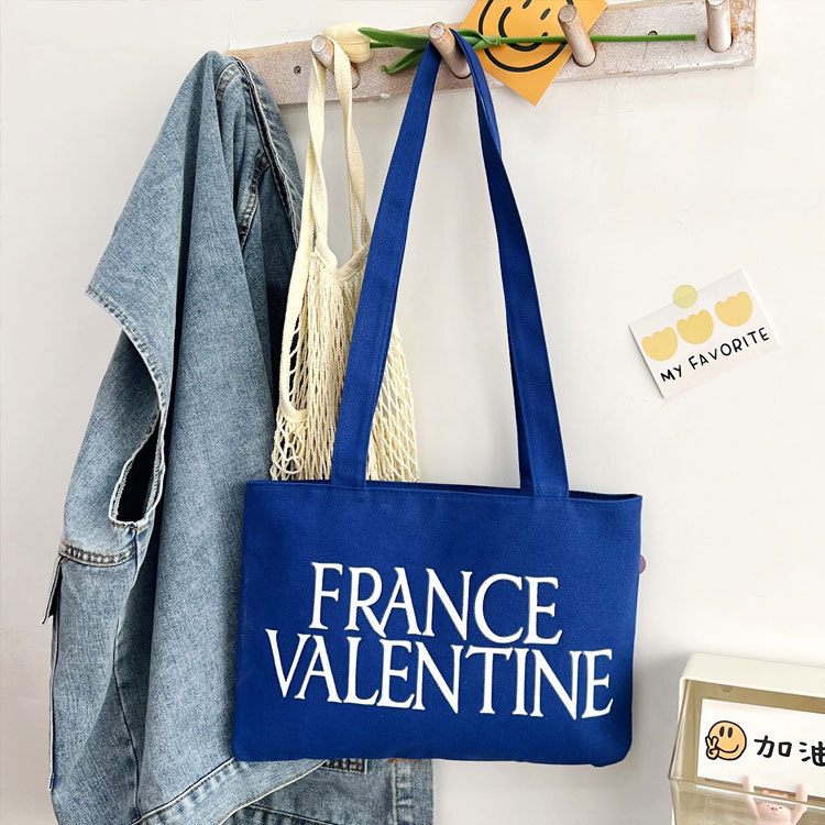 Sacs cabas bandoulière en toile bleue
