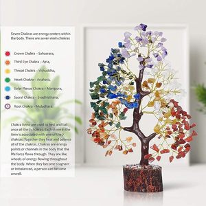Albero della Vita Artigianale con 7 Chakra in Pietra e Cristallo per Meditazione e Feng Shui |   Regalo di compleanno per donne |   Decorazioni per Casa e Ufficio - Product Image 4