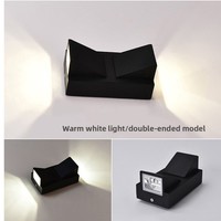 Extérieur Étanche Double Tête Applique LED Lumière Base En Aluminium Extérieur Cour Rue Lampe Mur Lavage Escalier En Gros