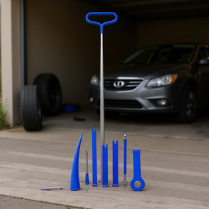 Ensemble d'outils de réparation automobile portable 68 pouces avec crochet en J, 25 pièces en acier inoxydable, poignée pour goupille de roue cinquième roue, outils de réparation de pneus, modèle bleu préféré - Product Image 2