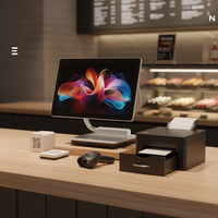 Sistem POS Layar Sentuh HD 15,6 inci, Terminal POS Kasir Opsional Layar Tunggal/Ganda, untuk Penggunaan Komersial