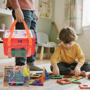 Sac de rangement pour tuiles magnétiques avec panneau en PVC pour <span class=keywords><strong>Magnatiles</strong></span> et pour les voyages & Étui de transport pour blocs magnétiques - Product Image 6