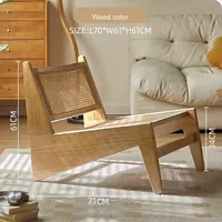 Chaise longue en rotin véritable français avec coussin-Style côtier pour balcon et villa