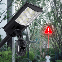 Éclairage de Surveillance Solaire Extérieur 2000W avec Double Caméra 4MP 4G WiFi CCTV Sans Fil 1000W, Options 500W pour Éclairage Public