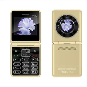 V1 2 Sim Kaart 2.4 ''Scherm Automatische Oproep Opnameknop Fakkel Snelkiezen Magische Stem Populaire Mobiele Telefoon Opvouwbare Mobiele Telefoon