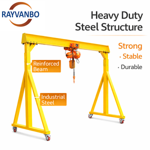Grue <span class=keywords><strong>portique</strong></span> mobile légère de 1 tonne avec moteur et engrenages, hauteur de levage de 10 m, hauteur réglable pour levage en hauteur en entrepôt - Product Image 2