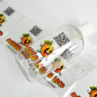 Rollo de Etiquetas Adhesivas Transparentes Personalizadas a Prueba de Agua para Botellas de Vino, Jugo, Té, Café y Bebidas