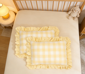 Taies d'oreiller à bords volantés style ferme - Housses de coussin décoratives en gingham rose vintage pour lit et canapé - Product Image 5