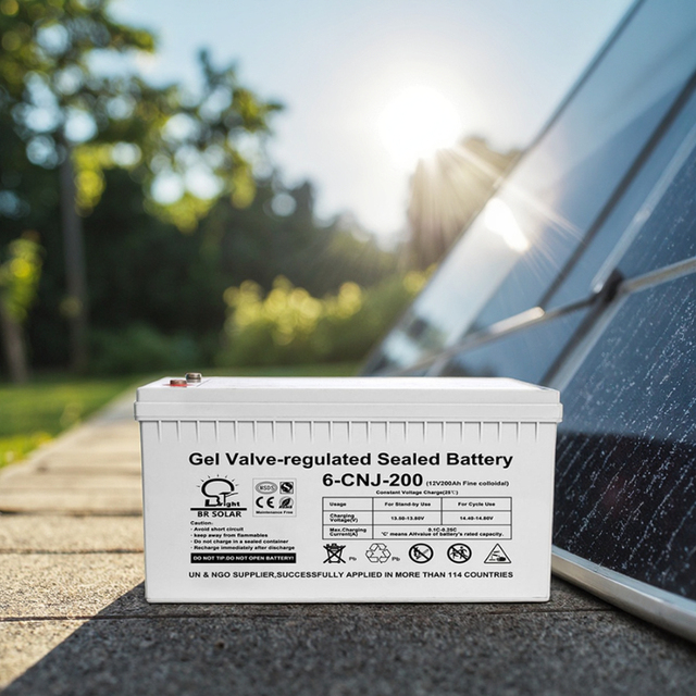 Maintenance-Free Sealed Lead Acid Graphene Solar Battery 12V 200AH UPS Gel Residential Backup High-Efficiency 5-8 Year Design
