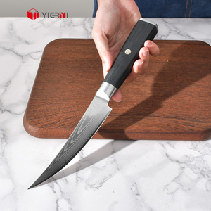 Couteau de cuisine en acier Damas à haute teneur en carbone de 6 pouces, couteau à désosser incurvé pour le poisson et les os, avec manche en G10 - Product Image 5