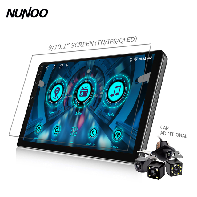 Nunoo Car Radio 9/10 Inch GPS Stereo Radio Navigation System Audio Auto Electronics Video Car DVD Player