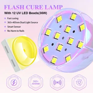 USB Type-C Nail <b>Lamp</b> LED UV Nail Dryer <b>Rechargeable</b> LCD Touch Control Fast Drying Nail Light 360. Bendable <b>Table</b> <b>Lamp</b> - Product Image 3