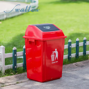 Plastic Snap-on Trash Can, Outdoor Classified Four-color School with Lid Garbage <strong>Bin</strong>, Flip-top <strong>Large</strong> Capacity - Product Image 1