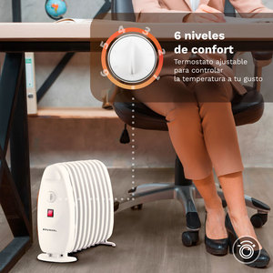 Radiatore Elettrico a Olio Grunkel 1000W Bianco, Riscaldatore per Ambienti - Product Image 6