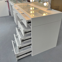 Coiffeuse moderne à ampoule de studio en acier inoxydable avec tiroirs de salon et de chambre à coucher au design intégré Armoire à maquillage