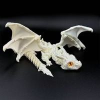 Statue de dragon imprimée en 3D, longue, adaptée aux enfants, rotative, articulée, en plastique, finition brillante, à fixer au mur, 60 cm
