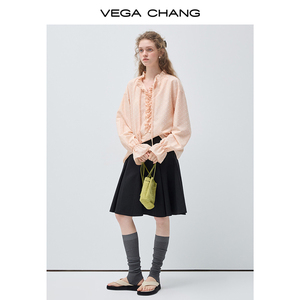 VEGA CHANG <span class=keywords><strong>Camicetta</strong></span> Personalizzata Stile Sweet Girl <span class=keywords><strong>con</strong></span> Colletto Alto e Volant, Nuovo Design <span class=keywords><strong>con</strong></span> Ricamo a <span class=keywords><strong>Cuori</strong></span> e Puntini per Donne - Product Image 6