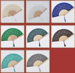 Ecofriendly Ladies Lace Colorful Cloth Folding Fans Spanish Victorian Hand for Wedding Party Favor Gift Dance Fan <b>Ornament</b> - Product Image 3