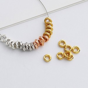 Perline Distanziatrici Intrecciate Circolari <span class=keywords><strong>in</strong></span> <span class=keywords><strong>Argento</strong></span> Sterling S925 di Alta Qualità Placcate Oro per Creazione di Gioielli - Product Image 3