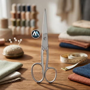Household Tailor's Sewing Scissors with <b>Pointed</b> Tips Stainless Steel Silver 8" 10" Sizes MAQNSCO Brand for Sewing Craft Projects - Product Image 2