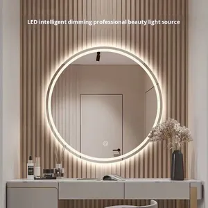 Thông minh khung kính cảm ứng chuyển đổi Dimmable <span class=keywords><strong>LED</strong></span> ánh sáng chiếu sáng treo tường phòng tắm trang điểm gương thiết kế hiện đại thương mại nước ngoài - Product Image 2