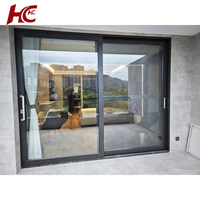 Porte coulissante double vitrage en aluminium anti-ouragan sur mesure, moderne, pour salle de bain et chambre, garantie 5 ans