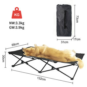 Cama elevada para mascotas para acampar al aire libre, cuna plegable para perros y gatos con estera lavable separada para dormir, marco estable y duradero - Product Image 5