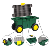 MJ-2011 Vente en gros Mallette à outils en plastique dur Organisateur de boîte de rangement d'outils portable avec roues et plateau amovible