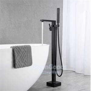 Robinet de baignoire Simple avec douche, nouveauté, porte-clés en Nickel brossé noir, amovible sur pied, Simple - Product Image 3