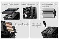 HDT Direct Touch White Black Dual Tower Heat Sink Cpu Cooler Fan Wholesales Cpu Cooling Fan Top Digital Display