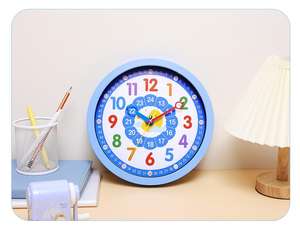 Reloj de aprendizaje de educación temprana para niños de 10 pulgadas en la <span class=keywords><strong>hora</strong></span>, campanillas de música, reloj de pared del dormitorio - Product Image 6