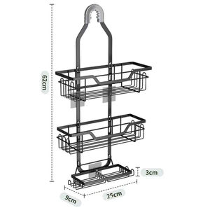 Estante de Almacenamiento de Baño de Acero Montado en la Pared, Estante de Esquina para Inodoro, Baño, Ducha, Sin Perforación - Product Image 6