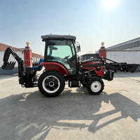 Trattore Agricolo AOYU 50 HP 4WD Diesel con Cabina Chiusa, Caricatore Frontale e Retroescavatore Idraulico, Trasmissione a Ingranaggi - Multifunzione per Scavo