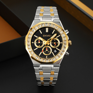 Skmei 2380 Montres de luxe pour hommes commerciaux matures avec bracelet en acier inoxydable Mouvement à quartz Cadran en verre Montres-bracelets Vente en gros - Product Image 2