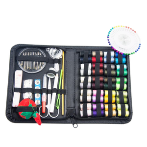Kit de couture de 129 pièces, boîte de rangement, lot de 40 bobines de fils de couleurs variées, mini trousse de voyage portable, simple, en cuir, coffret cadeau pour le Nouvel An - Product Image 4