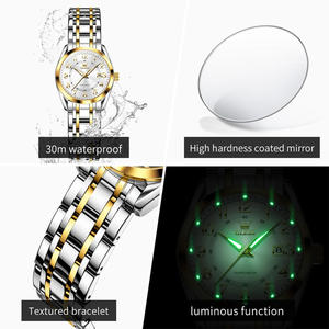   Reloj de Lujo para Mujer, con Diamantes, Marca Personalizada OEM, de Acero, Luminoso, Clásico, Resistente al Agua, de Cuarzo, para Negocios - Product Image 5