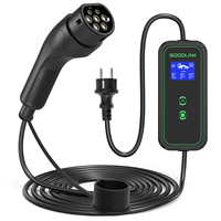 Nouveau chargeur EV portable de type 2, mode 2 EVSE, prise EU Schuko, 7 kW, 16 A-32 A, courant réglable, RCD de type B intégré, étanche IP65